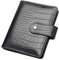 NatSumeBasics Portefeuille A7 noir en similicuir à motif crocodile avec 6 anneaux pour organiseur, journal de voyage (noir)
