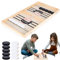 RANJIMA Hockey Brettspiel, Sling Puck Spiel, Interaktive 2-in-1 Interaktion Tischhockey Katapult, Portable Schachbrett Spiel Tischfussball Holz, Ostern Geschenke Holzspiele für Erwachsene Kinder