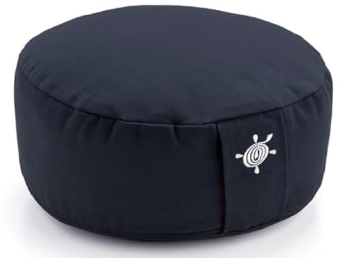 Meditationskissen Buchweizenschalen von Kurma, Maße: Durchmesser 30 cm x H 14 cm, Farbe: Dark blue