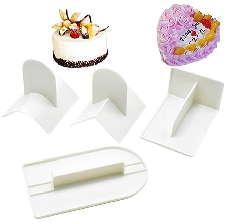 Alipis 4pcs Cake Fondant Smoother Set Angled Right Angle Spatula Perfect for Fondant Sugar Paste Petal Paste Marzipan