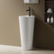 Pedestal Basin Sink Bathroom, Round Free Standing Basin Sink, Ceramic Single Wash Basin with Over Flow for Cloakroom, Modern White Floor Standing One Piece Sink, 15.8” Dia x 33” H,Findepot