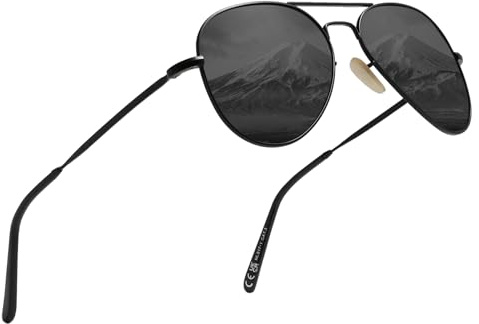 KINGSEVEN Classic Polarized Sunglasses for Women Men Driving Fishing Sun Glasses UV Protection LS17-A1 (Black gray)