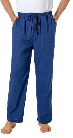 Jveyvth Herren 100% Baumwolle Pyjamahose, Gewebte kariert Schlafhose Loungewear Pyjama Hose mit Taschen