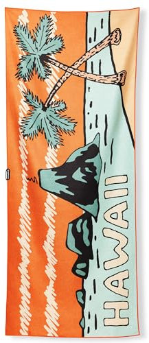 Nomadix Original Handtuch – perfekt für Strand, Pool, Reisen, Camping, Yoga – aus recycelten Materialien – super saugfähig – sandabweisend – Hawaii – 72,5 x 30 cm