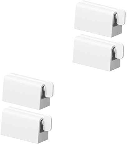 Healvian 2pcs Bathroom Shelf No Drill Wall-Mounted Toothpaste Holder Squeeze Station Tube Squeezer for Hands