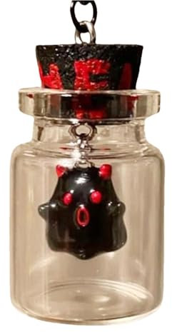 Uitseld Ghost in a Bottle Pendant Necklace, Halloween Necklace for Women, Little Ghost Trapped Inside a Bottle, Necklace Ghost in a Bottle Pendant Decorative, Ghost in a Bottle Pendant Necklace