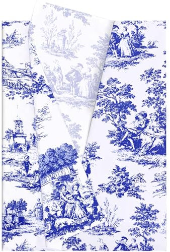 Hjvvr Wrapping Tissue - White & Blue, 20 Sheets, 50x35cm, Perfect for Gifts & Crafts