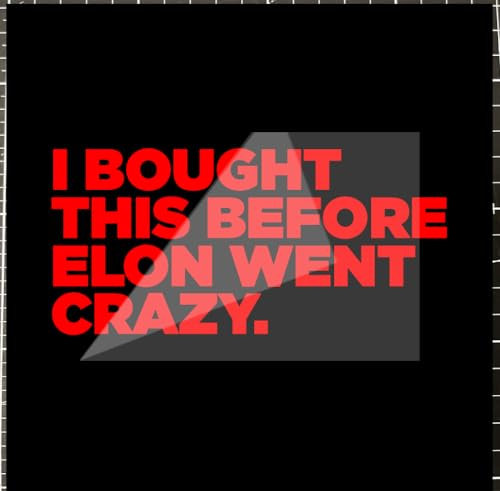 Sons of Battery - I BOUGHT THIS BEFORE ELON WENT CRAZY ca. 11 x 5,5 cm - 13 Farben - Bekannt auf den Medien Original Anti Elon Auto Aufkleber Vinyl Sticker (Rot)