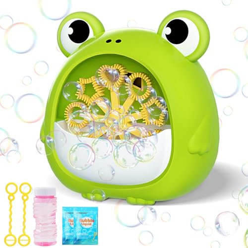 Getatoy Seifenblasenmaschine Kinder Bubble Machine mit Seifenblasen Flüssigkeit Seifenblasen Maschine Hochzeit Outdoor Garten Spielzeug für 3-8 Jahre Mädchen Junge Geschenk Geburtstag Spielsachen