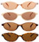 FSMILING 4Pack Retro Oval Cat Eye Sunglasses Womens Small 90S Trendy Narrow Thin Sunglasses Multipack for Women ladies