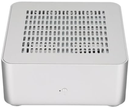 Sunmeit Case per Computer Desktop Piccolo con Telaio in Alluminio, Alimentatore, HTPC, Mini-ITX, 2 Porte USB 3.0