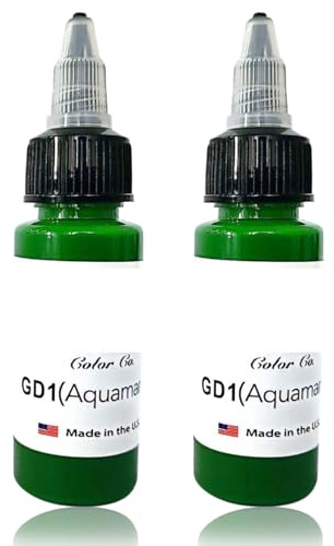 MYGLOAR 2 flaconi di inchiostro nero concentrato per delineare e colorare, inchiostro per tatuaggi professionale. 2 flaconi di inchiostro concentrato (Verde 30+30ML)