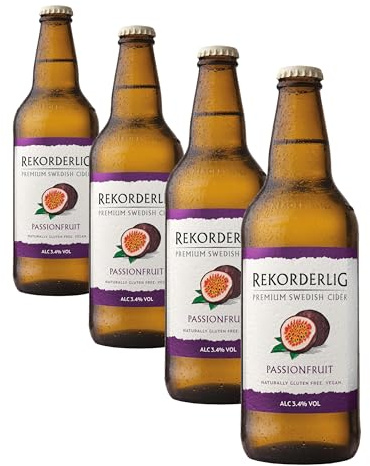 Rekorderlig Premium Passionfruit Cider, 500ml (Pack of 4)