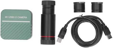 WGFOIP Cámara de Microscopio Electrónico 4K USB3.0 con Lente 0.5X para OS X 10.4.8+ Ocular Digital para Microscopios Biológicos y Estereomicroscopios Aleación de Aluminio