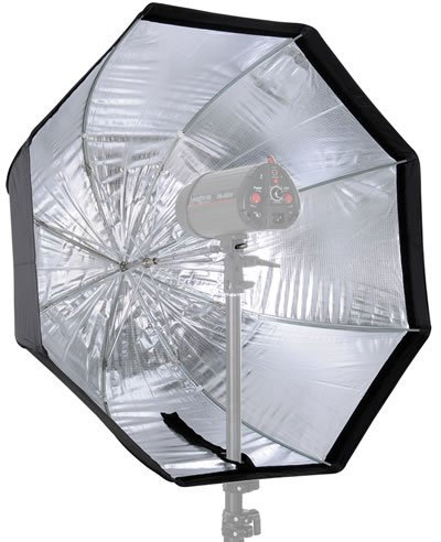 Reflexschirm-Octobox Ø 80 cm für Systemblitz, Studioblitz & Dauerlicht