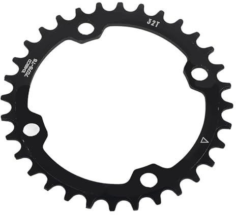 Repuestos para piñones Individuales de Acero para Bicicleta de montaña BCD 104 de 32/34/36/38 Dientes (Negros, 32 Dientes) | Aleación de Aluminio 7075 de Primera Calidad