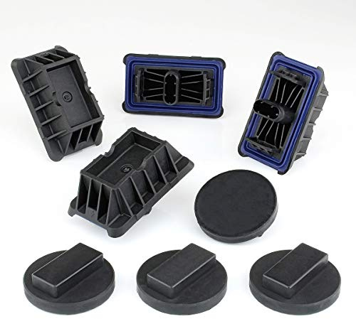 LST Wagenheber Aufnahme + Adapter (4er Set) Gummiplatte Hebebühne Gummiblock Gummiauflage Unterbock Karosserieaufnahme kompatibel mit BMW X5 E70 F15 F85 X6 E71 E72 F16 F86