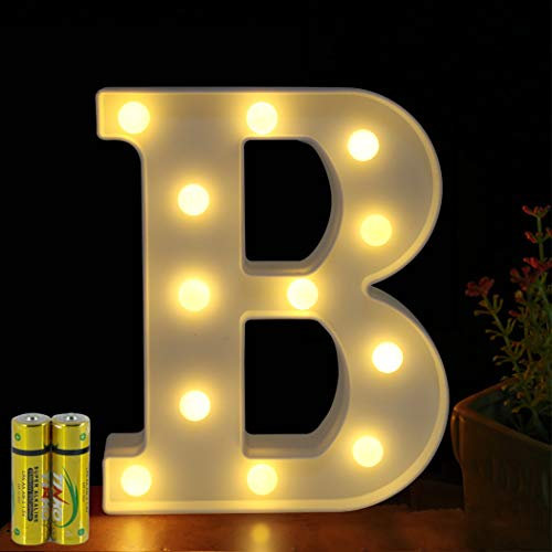 HONPHIER® Buchstaben Lichter Alphabet Lampe LED Brief Beleuchtung Buchstabe Licht Beleuchtete Buchstaben Nachtlichter Dekoration für Geburtstag Party Hochzeit Kinderzimmer (B)