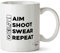 Hippowarehouse Aim Shoot Swear Repeat Snooker Printed Mug Cup Ceramic 10oz