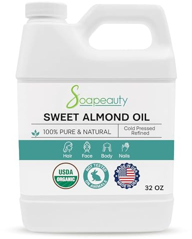 Sweet Almond Oil Cold Pressed Organic 100% Pure Natural 32 fl oz