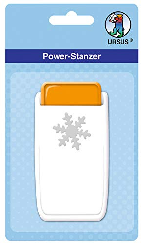 Ursus 19750027 - Power Stanzer mittel, Schneeflocke, Motivbreite ca. 2,5 cm, aus Kunststoff mit Metallstanze, für Verschiedene Papierstärken und andere Materialien