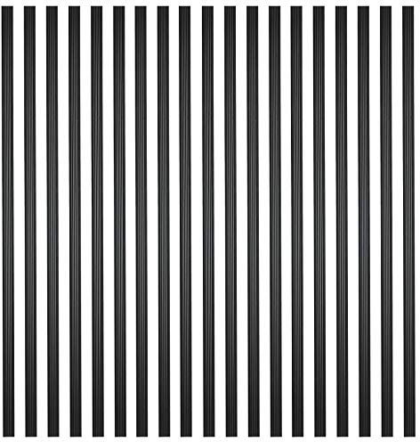 Myard Lot de 25 balustres carrés rainurés en aluminium de 73,6 cm pour terrasse, balustrade, clôture de patio, look moderne (noir mat)