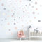 ELES VIDA - 100 wandtattoo Punkte wandsticker Kreise fürs Kinderzimmer - Set Farben, Dots zum Kleben Wandaufkleber - Wandfolie, Kleinkinder, Erstausstattung auf Rauhfaser Aprikot - Mint - Beige