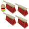 Novaliv Lot de 4 petites balayettes à poils en élasthanne - Balai à main en bois - Balayette industrielle - Pour voiture - Brosse à main en bois - Balayette à main grossière - Balai de camping - Tapis