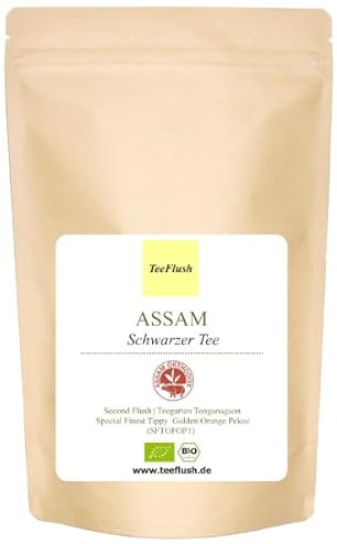 Assam Second Flush, Bio, SFTGFOP1, Ernte 2024, Teegarten Tonganagaon, 500g, Schwarztee lose, Geschmack: würzig, malzig mit Honigton