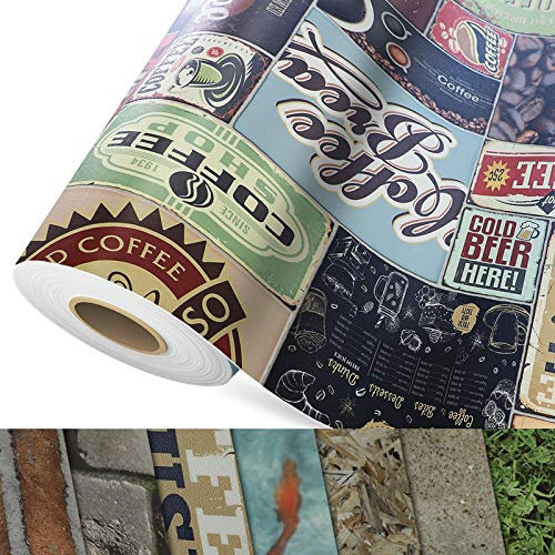 CV Bodenbelag Coffee Time - extra abriebfester PVC Bodenbelag (geschäumt) - Foto-Druck Coffee Time - Oberfläche strukturiert - Meterware (100x350 cm)