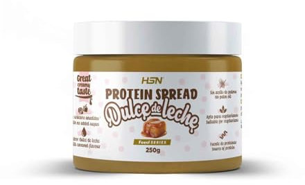Crema Hiperproteica de Dulce de Leche de HSN | Con Whey Protein (Proteína Concentrada de Leche) | Snack Saludable y Delicioso | Sin Aceite de Palma ni Azúcares Añadidos | No-GMO, Vegetariana | 250 gr