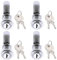 Lot de 4 verrous de sécurité pour boîte aux lettres, 30 mm, serrure à came de rechange pour armoire, tiroir, serrure de sécurité avec 8 clés identiques pour boîte aux lettres, placards