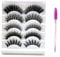 5 Pairs 3D Faux Mink Lashes, Hybrid Strip False Eyelashes Natural Soft and Fluffy Wispy Eye Lashes Sets Pack with eyelash brush for Makeup Eyelashes Extension