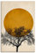 ARTLAND Wanddeko Leinwand Bilder Wandbild 40x60 cm Minimalismus Sonne Silhouette Baum Japan U3YC