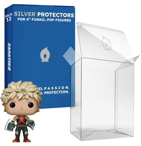 Fanatiko Pack de 12 Protectores Silver para Funko Pop 4 – Funda Funko Pop de 0,4 mm de Grosor – Mantén tu Colección Impecable con tu Protector con Film Antiarañazos