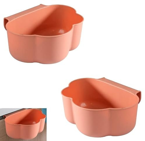 MEISO Auffangschale,2 Stück Küchenschrank Tür Abfallbehälter,Hängenden Abfallbehälter,Einhängen Mülleimer Abfall Behälter Trash Regallager Müllbeutelhalter Auffangschale für Küchenabfalleimer,Rosa