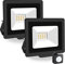 PICAA 10W LED Strahler mit Bewegungsmelder Außen,1000LM Außenstrahler 4000K Warmweiß Scheinwerfer, IP65 Wasserdicht Fluter, Ideale Aussenleuchte für Garten, Innenhöfe, Garage, Haus, Hotel (2 Stück)