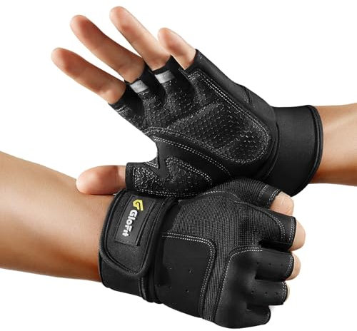 Glofit Gants de Fitness avec Support de Poignet pour Homme et Femme - Bonne adhérence - Gants d'entraînement pour haltérophilie, Musculation, Cyclisme, Gym