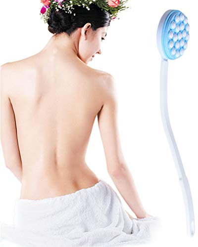 Fauitay 2 in 1 Rückeneincremer Massagegerät, Rücken Eincremehilfe, Eincremehilfe für Rücken Alleine Eincremen Rückencremer, Multifunktionale Massage-Rückenbürste Duschbürste (Weiß)