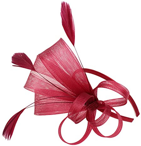 FRCOLOR Haarschmuck Fascinator Weinrot Damenhüte -Partyhut Tarnhut Für Fascinator-Hüte Für Modische Stirnbänder Fascinator-Hut 1950Er-Jahre-Accessoires Für 1920Er-Kopfbedeckung