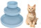 Lollanda -Futternapf für Katzen-3er Set,Silikon Futterschale,Trinkschale oval,Silikonnapf breit für Trockenfutter und Nassfutter (Blau)