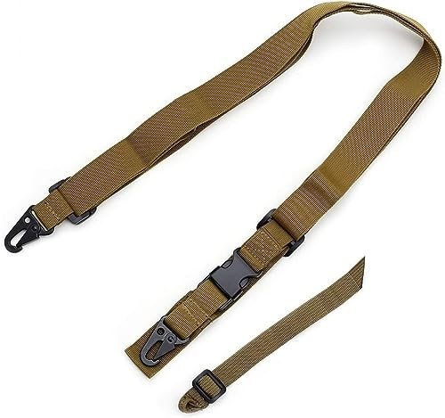 ACEXIER Caza Táctica Gun Sling 3 Puntos Bungee Airsoft Rifle Correa Cinturón de Tiro Militar Accesorios Tres Puntos Gun Correa Caza (Tan)