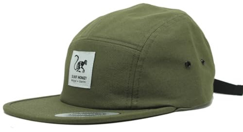 Verstellbare Strapback-Kappe – klassische Jockey Cap – Baseballkappe für Herren/Damen mit 5 Paneelen, olivgrün, One size
