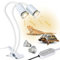 testyu Lampe Chauffante Tortue à Deux Têtes, 25W+50W Reptiles Lampe Tortue Terrestre E27 UVA+UVB Lampe Tortue Terrestre avec 2 Ampoule Basking Spot et Minuterie pour Reptiles (Blanc)