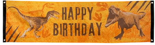 Boland - Banner T-Rex, 150 x 80 cm, Dekoration für Mottoparty und Geburtstag, Hängedekoration