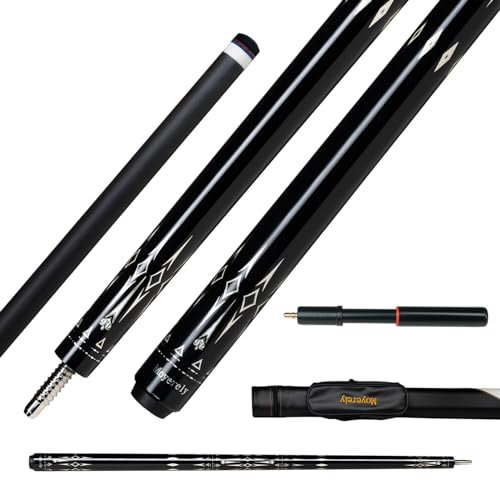 Moyerely Billardqueue aus Karbonfaser, 11,8 mm/12,5 mm, niedrige Umlenkung, professioneller Poolstick mit Koffer (MK9 + Verlängerung, 11,8 mm)