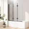 Duschwand für Badewanne 140x140cm Schwarz 3-teilig Faltbar Badewannenaufsatz Duschtrennwand Duschabtrennung mit 6mm ESG Glas, Schwarz