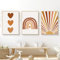 Herfair 3er Set Poster für Kinderzimmer Boho Deko Bilder Babyzimmer - Wandbilder Schlafzimmer Sonne Regenbogen Babyzimmer Wanddeko Mädchen Junge ohne Rahmen (B,50x70cm)