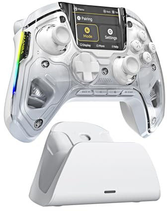 FIEHDUW Kein Drift ManbaOne Interaktiver Bildschirm Gaming Controller für PC/Switch/iOS/Android, 1800mAh Hall-Effekt-Controller mit LED, Mapping-Tasten,