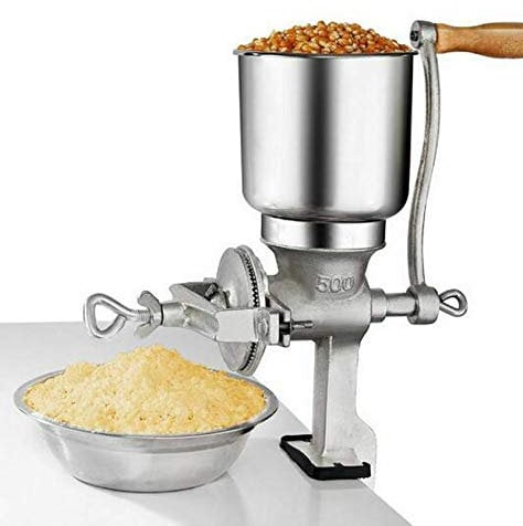 Mingfuxin Manual Grain Grinder, Hand Operated Corn Grain Mill Grinder, Table Clamp Corn Mill Flour Maker Wheat Grain Nut Mill Cast Iron Hand for Wheat Grains Coffee Nut Mill Tall